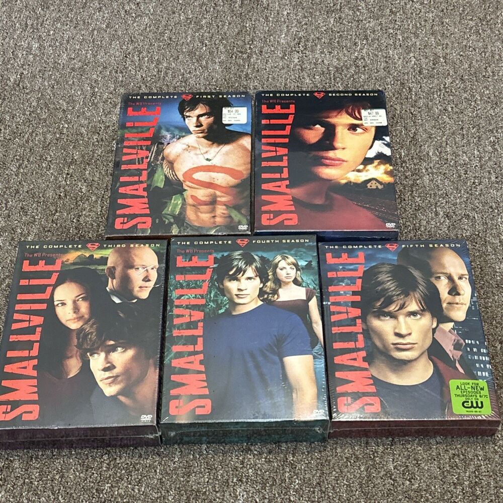 NEW Smallville Seasons 1-5 All SEALED Teen Superman Tom Welling DC Hero